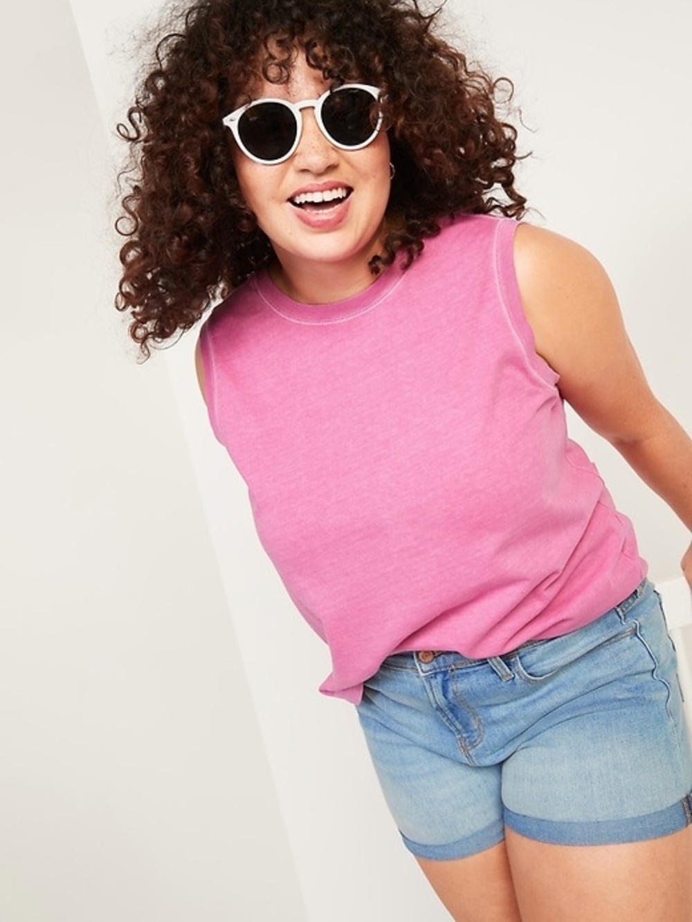 Old Navy Pink Crewneck Tank Top